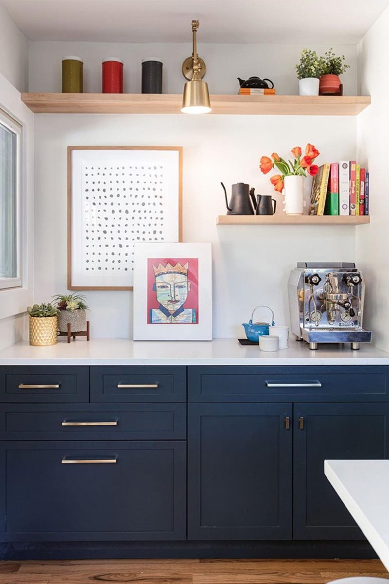Tea And Coffee Bar Bungalow Kitchen Design Idea Courtesy @blythe Interiors Via Instagram