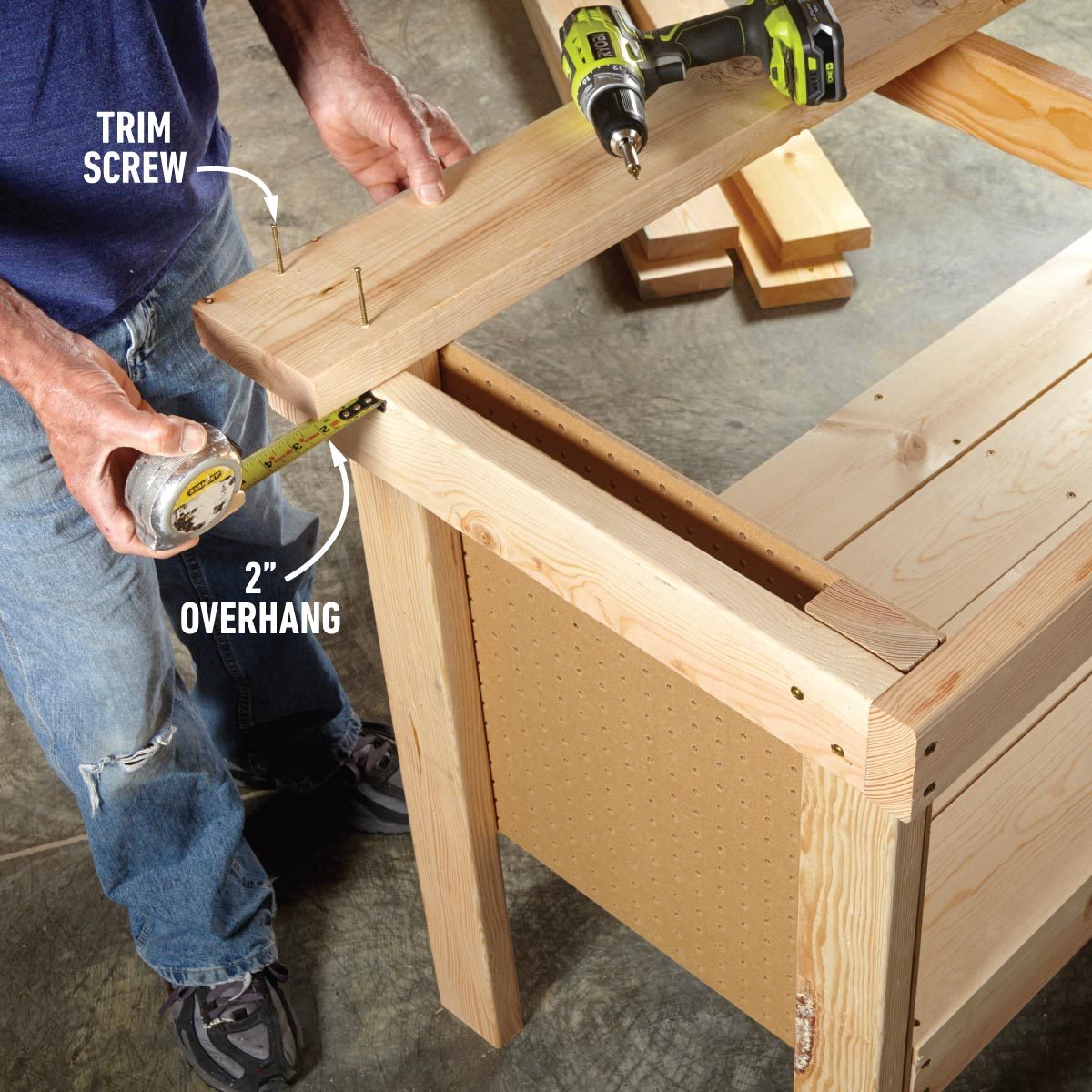 Classic Diy Workbench Plans Mounting the Top Boards