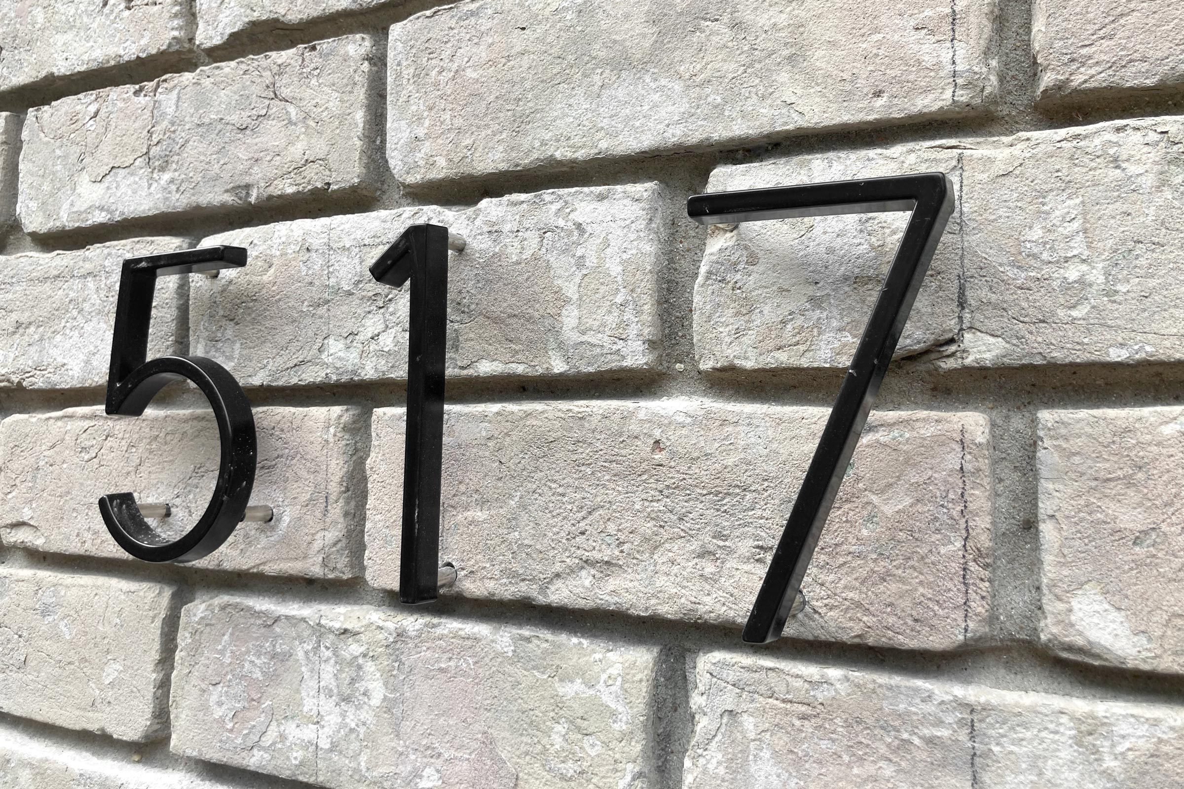 Hammered Surface House Numbers - 5 1/2 Height