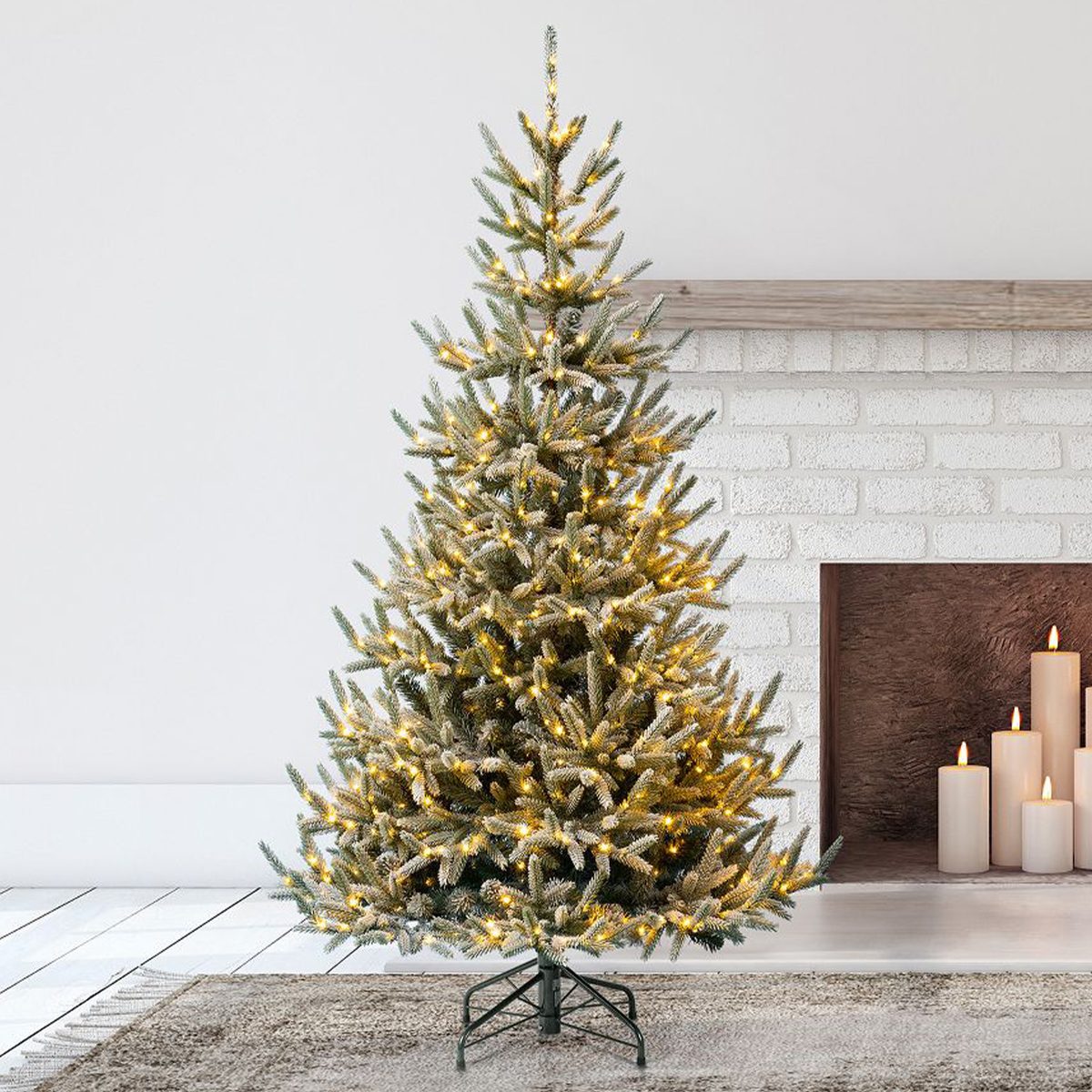 7 Best Artificial Christmas Trees On Sale 2023 Fake Christmas Trees   Home Heritage Snowy Abies Pine Pre Lit Flocked Artificial Christmas Tree Ecomm Via Target.com  