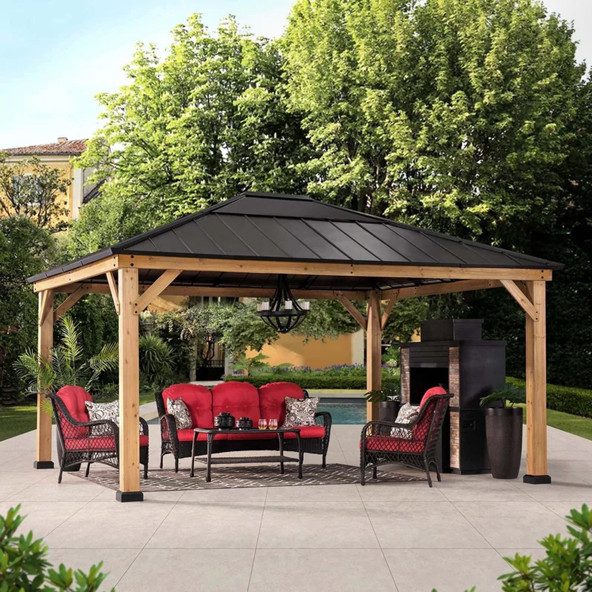 Tenafly Solid Wood Patio Gazebo Ecomm Wayfair.com