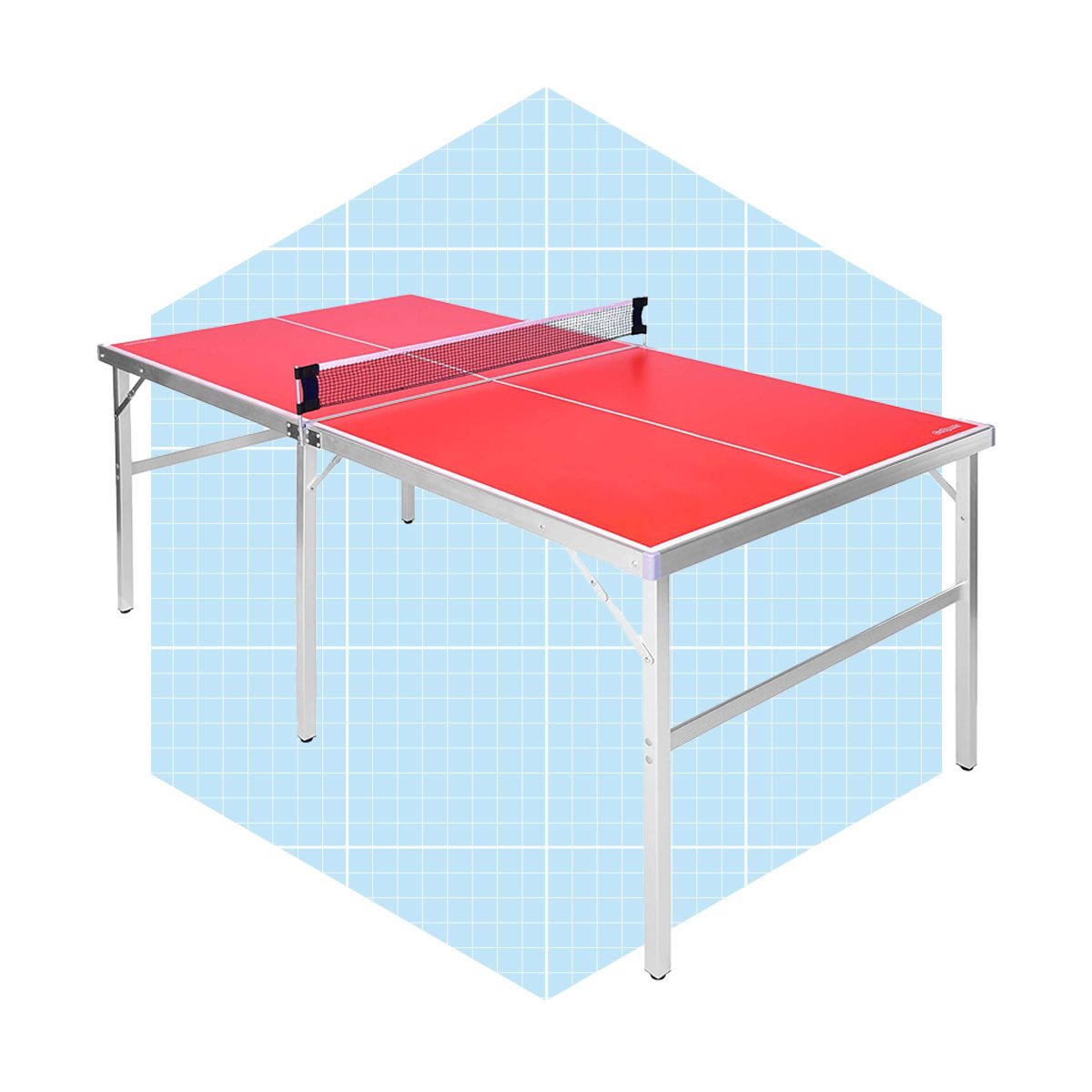 Table Tennis Table Foldable Ping-Pong Tables Set Portable Mid-Size Ping  Pong Table for Indoor Outdoor Family Game Tables Midsize with Net and 2  Ping