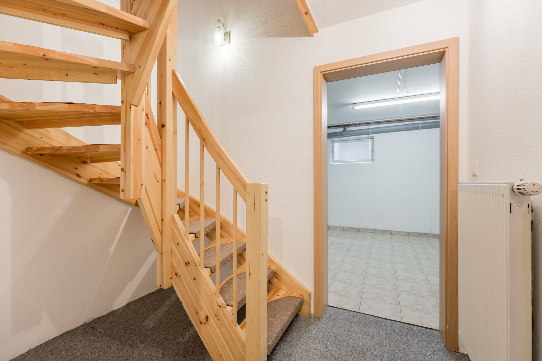 wooden Basement stairs