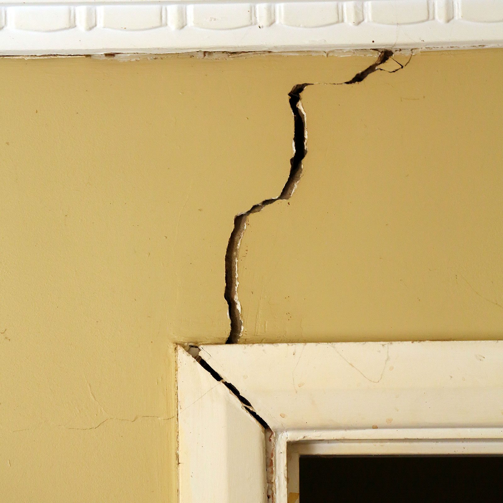 Crack appears in an interior wall