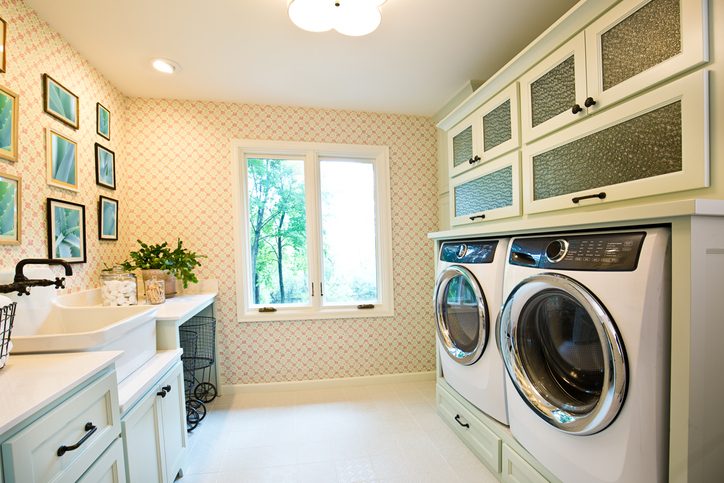 Full range of smart laundry accessories called Hidden Helpers. Create a  beautiful and effective laundry room.