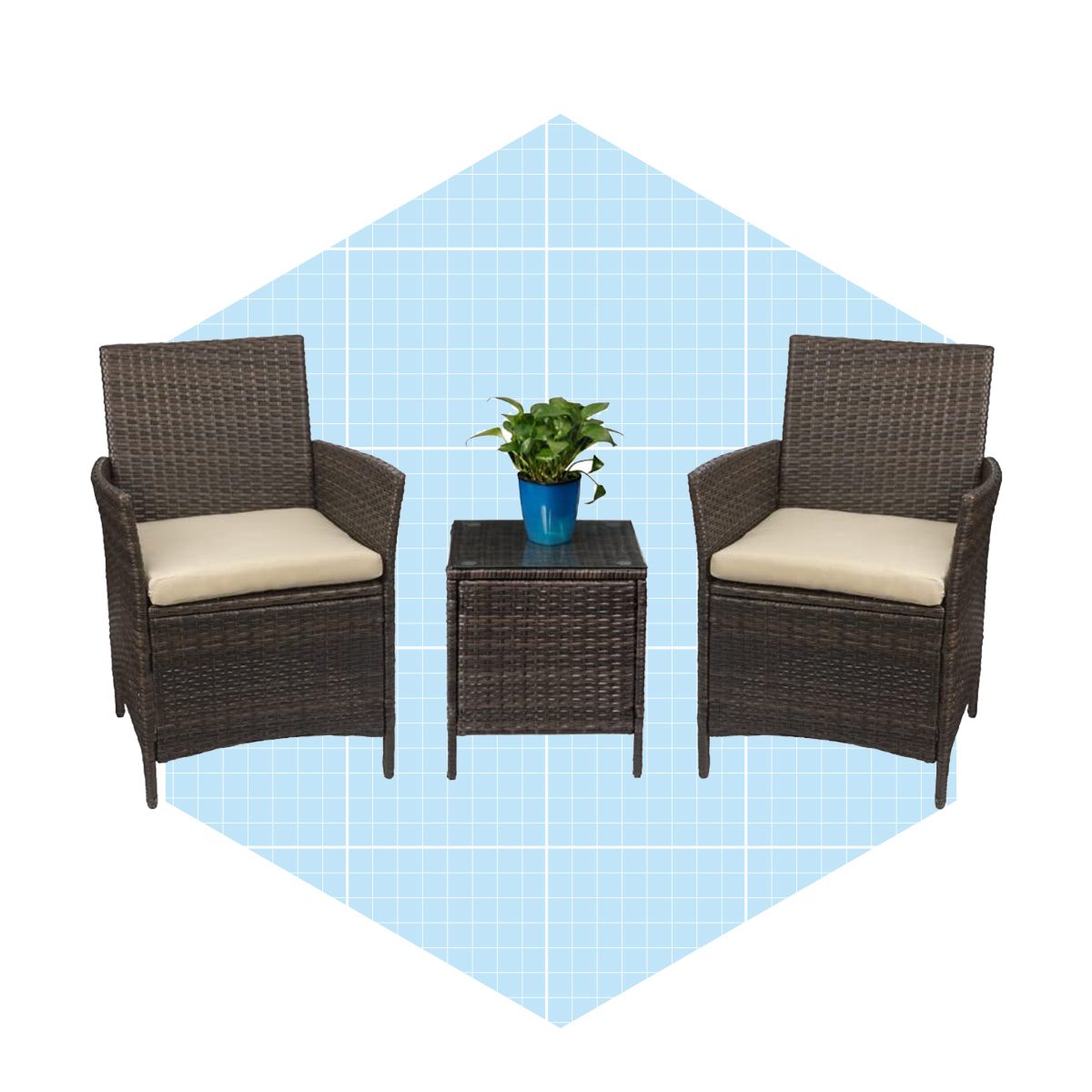 Devoko 3 Piece Patio Furniture Set