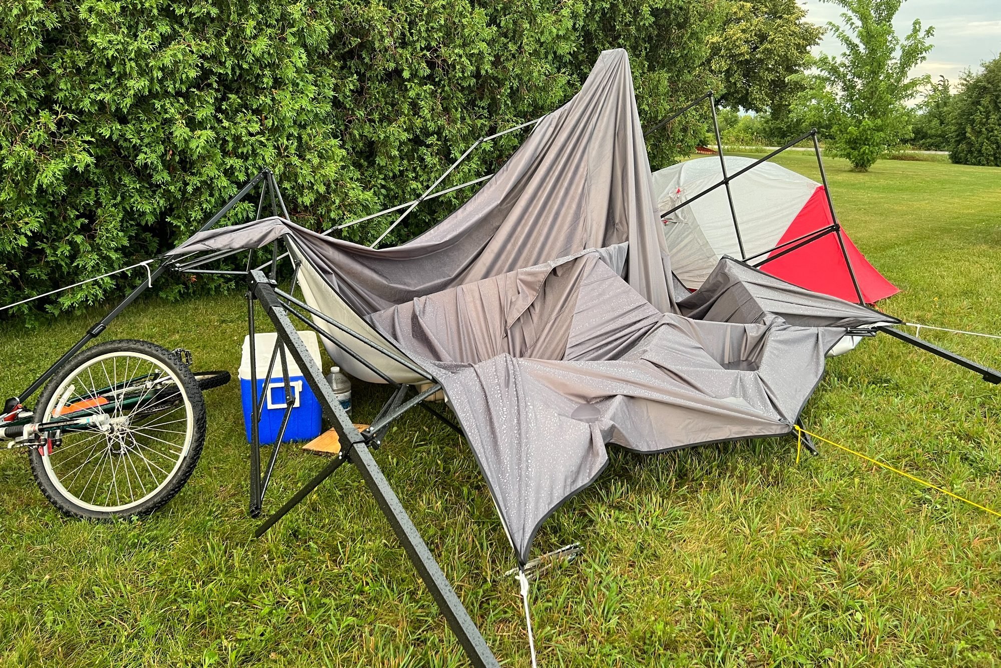 Repair your tent out in the field