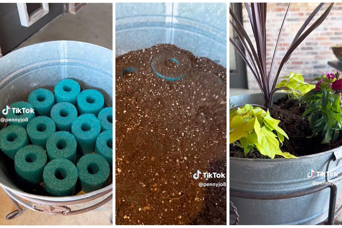 What should you put in the bottom of a planter for drainage?