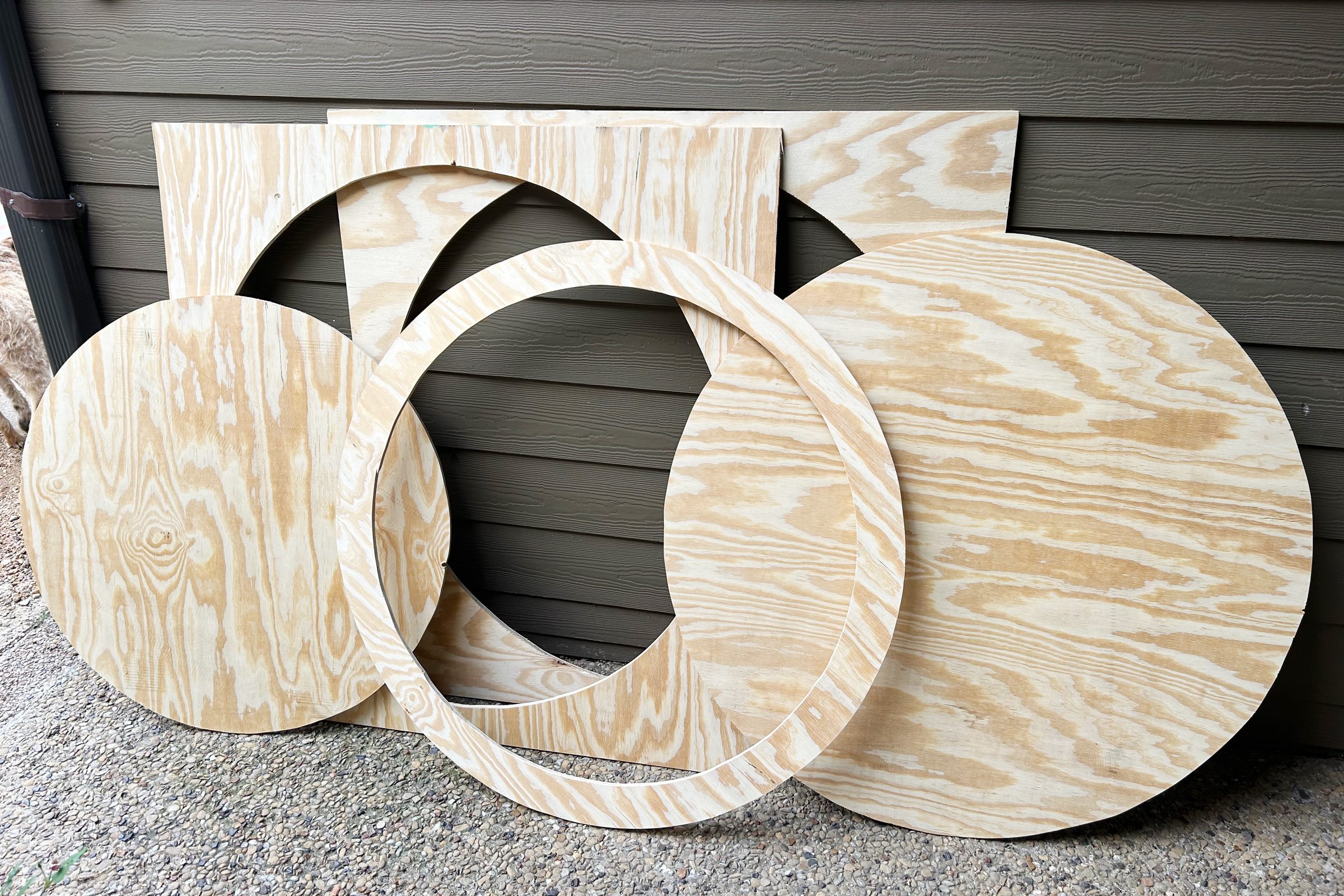 circles cut from plywood