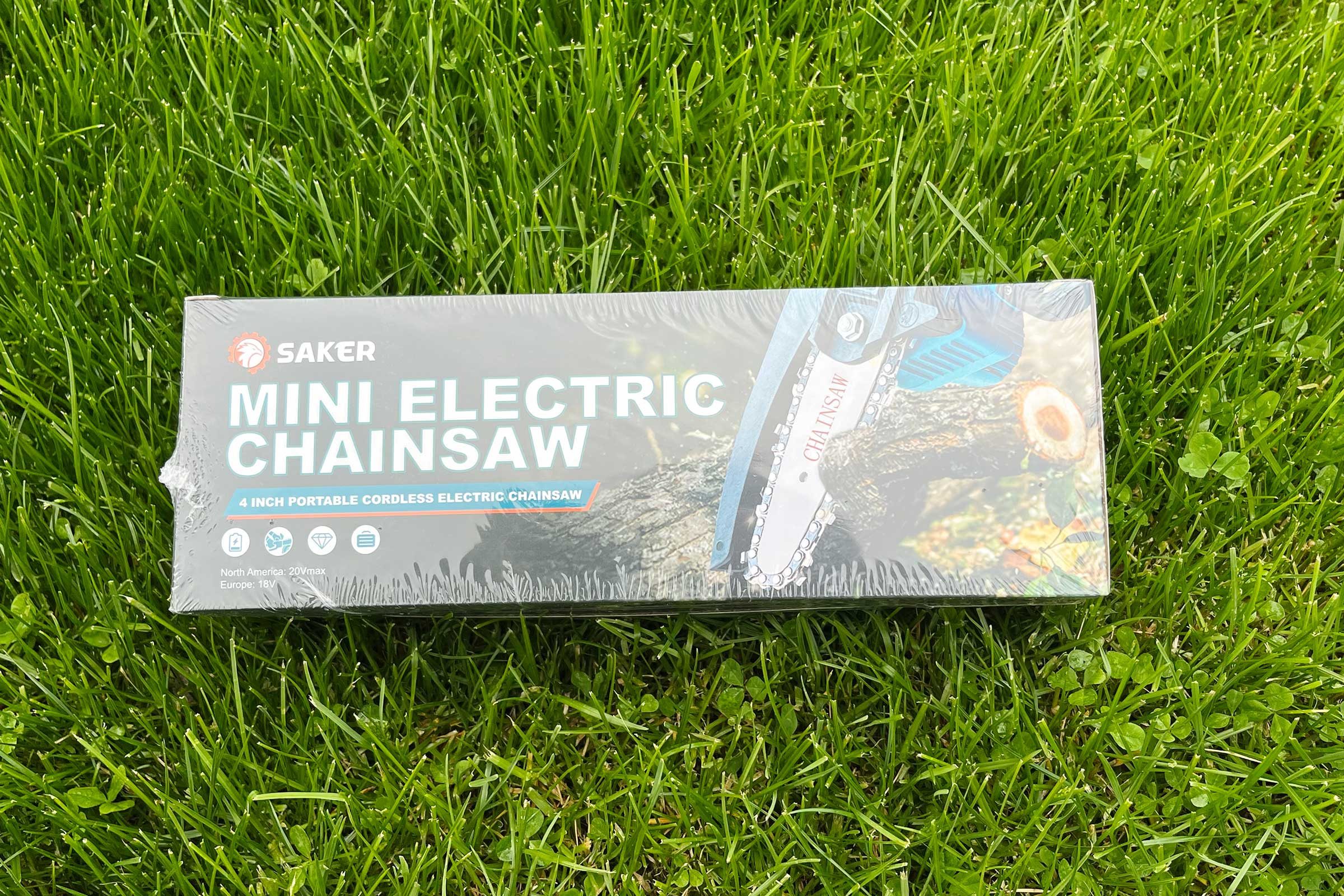  Saker Mini Chainsaw,4 Inch Portable Electric Chainsaw  Cordless-Saker Paint Racks : Patio, Lawn & Garden