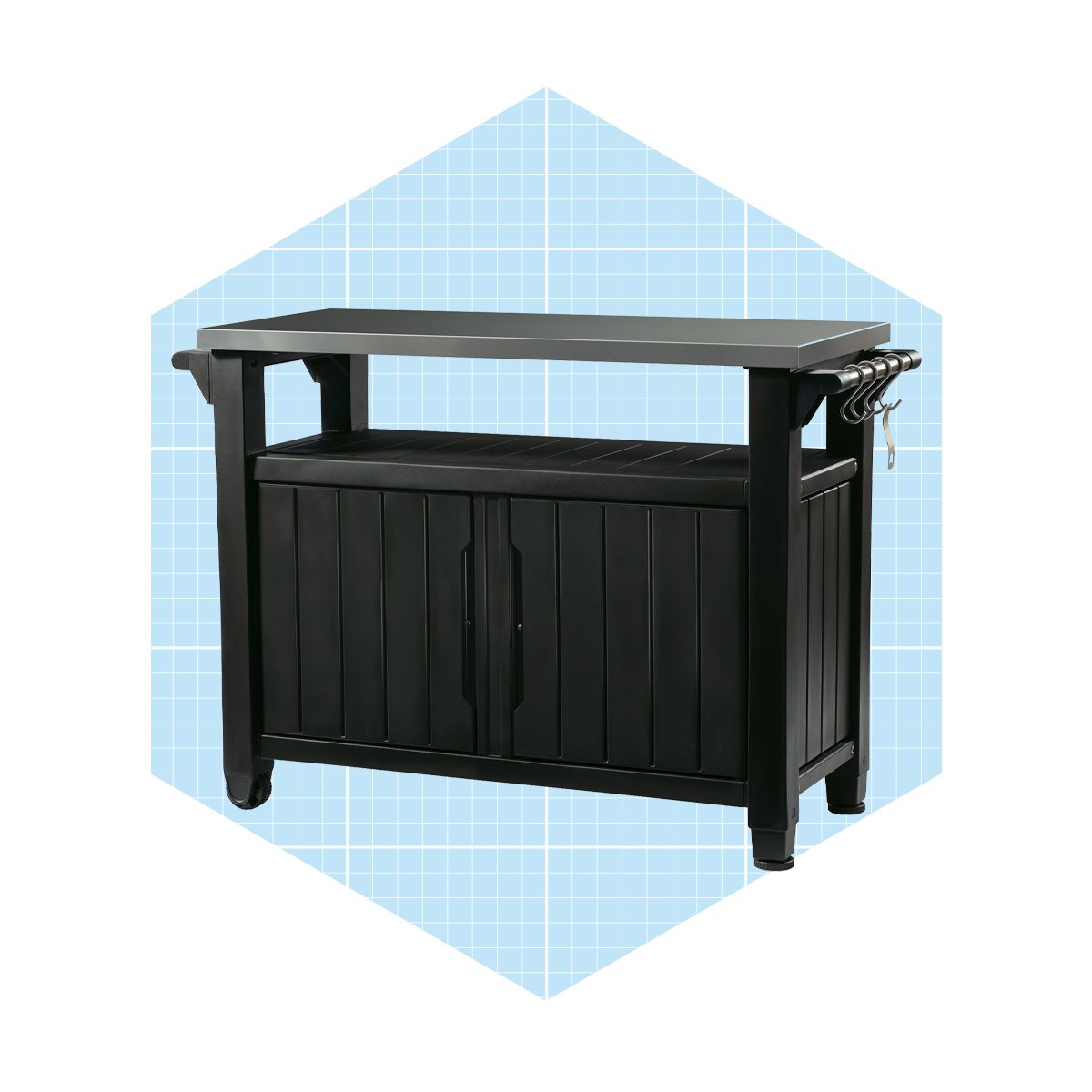 Keter Unity Xl Resin Serving Station All Weather Plastic And Metal Grill Storage And Prep Table Ecomm Walmart.com