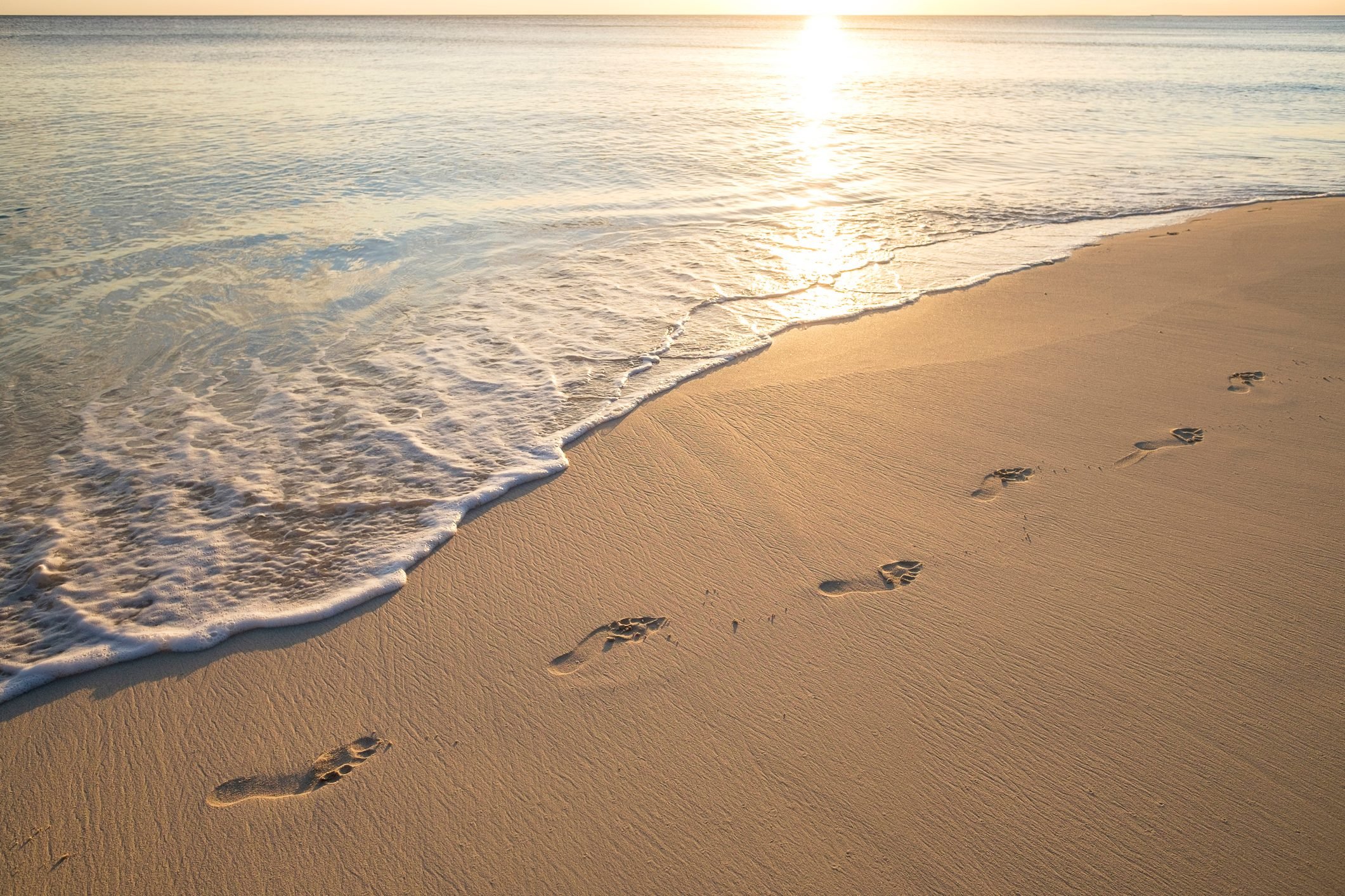 Footprints on beach