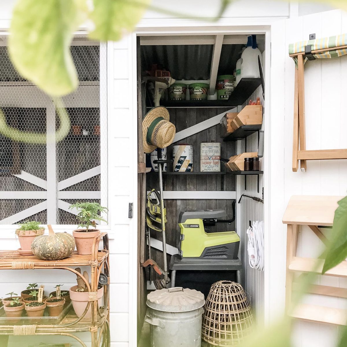 Small Shed Shelves Courtesy @119houseonthehill Via Instagram