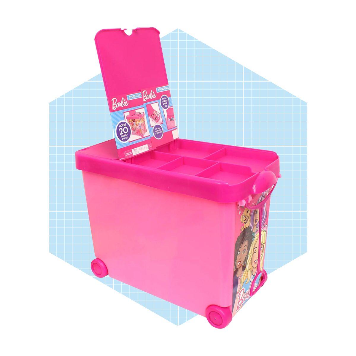 Barbie Pink Rubbermaid Laundry Hamper Basket With Lid And Tag