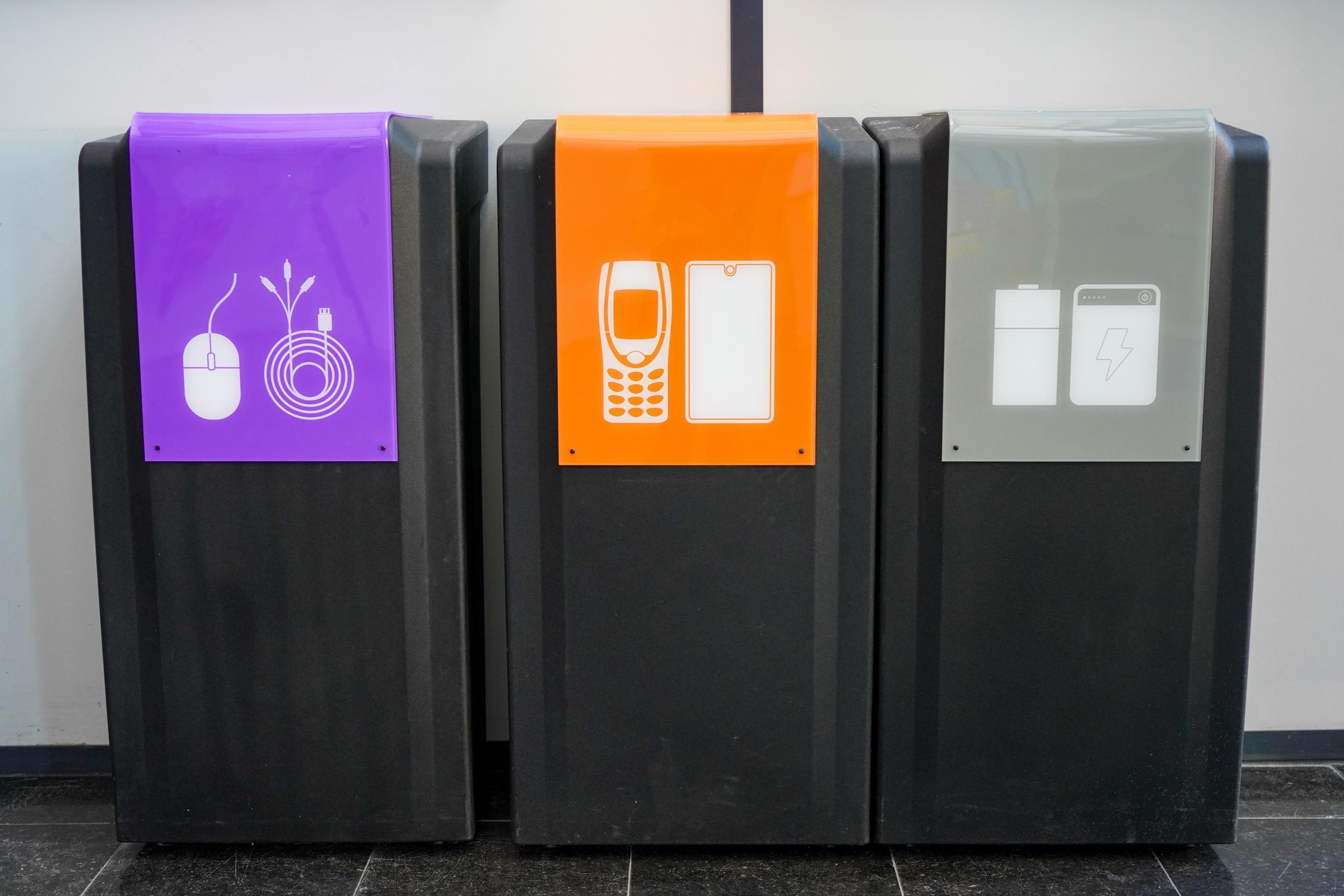Electronic Recycle Bins in a store