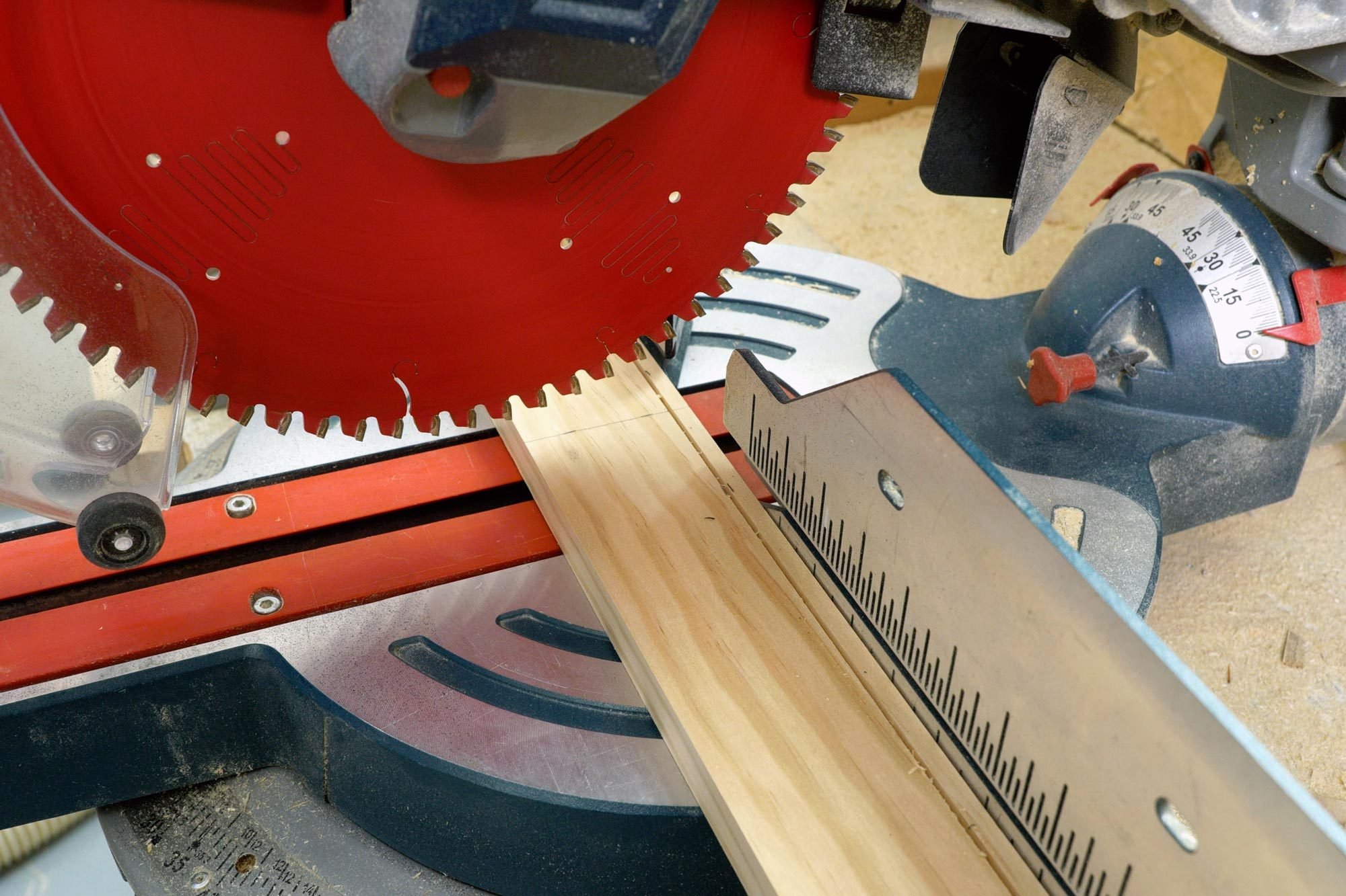 Shadow Box cutting board in pieces using miter saw
