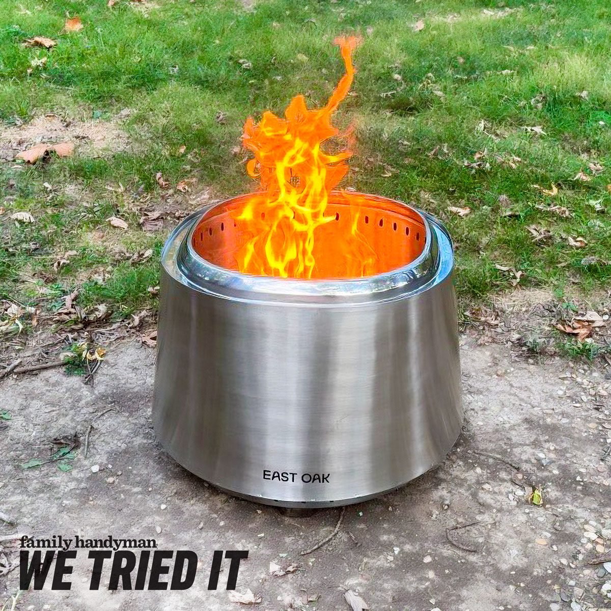 We Tested the East Oak Fire Pit, and Its Unique Shape Really Radiates Heat
