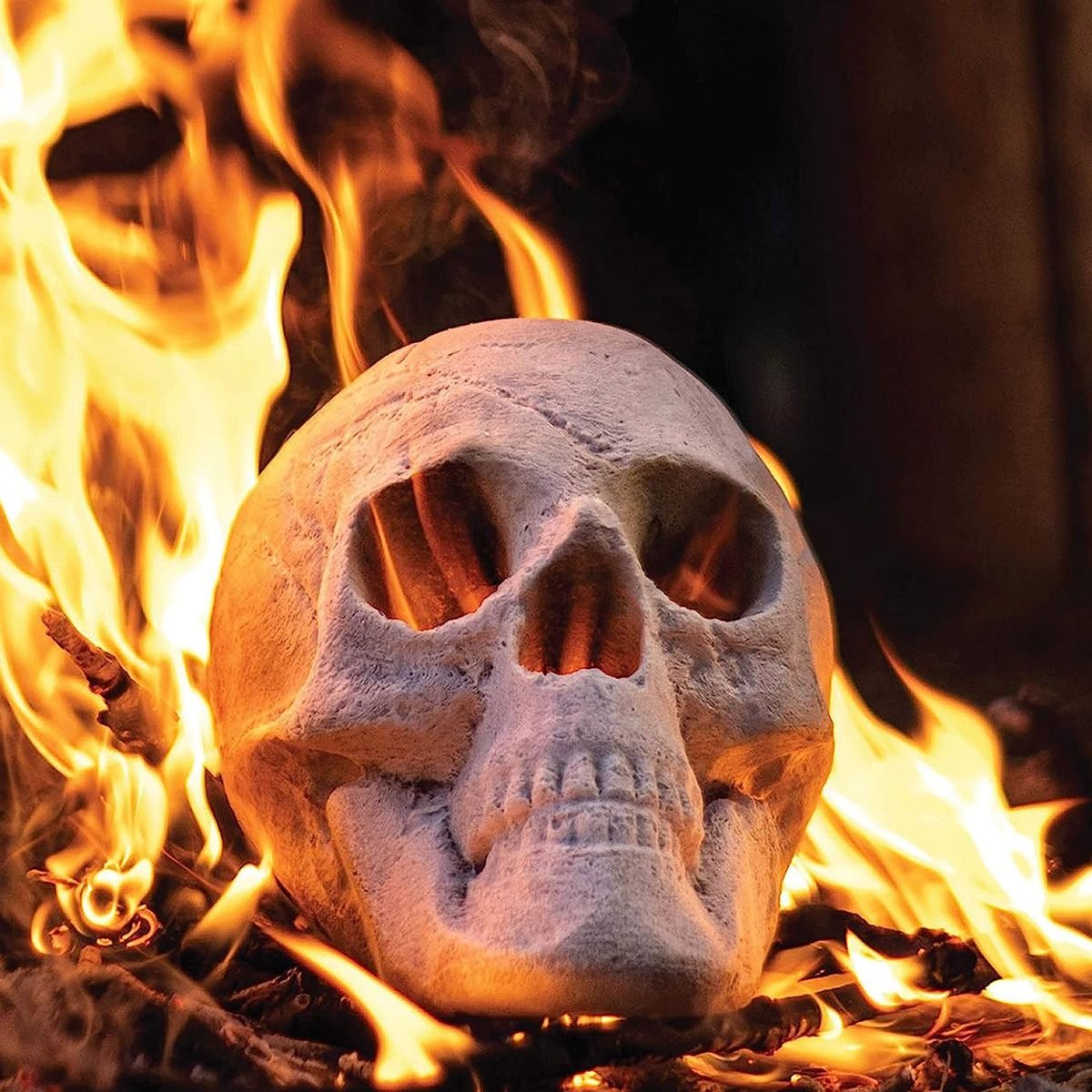 If You're Hosting a Halloween Party, You Need This Fire Pit Skull ASAP