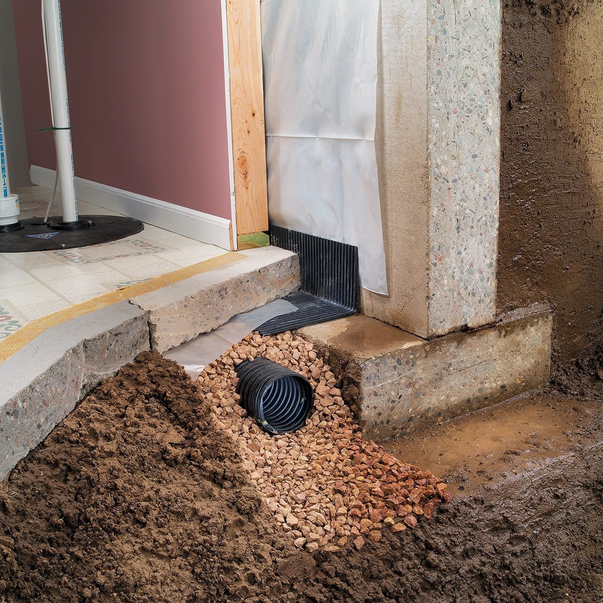 Solve Water Issues By Installing Drain Tile In The Basement Fh03feb 02877 010