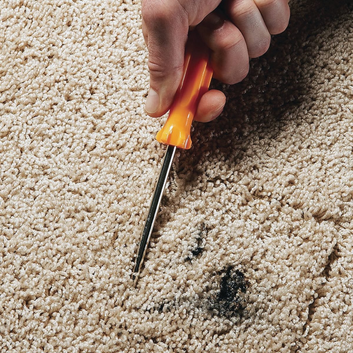 How To Repair A Hole In Carpet And Other Common Fixes Mark the cut