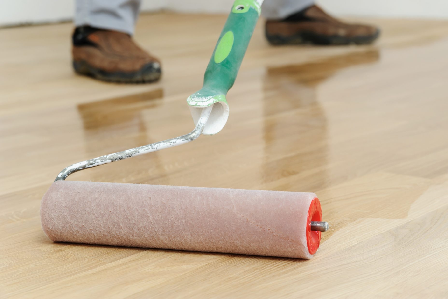 Lacquering wood floors.