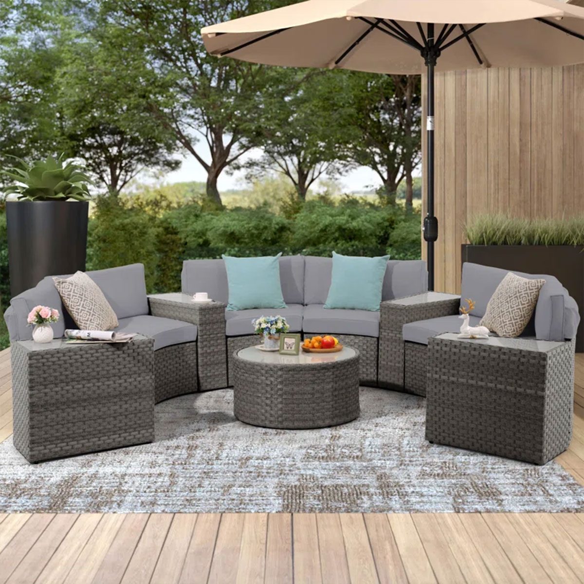 Latitude Run Rasmus 7 Piece Rattan Sofa