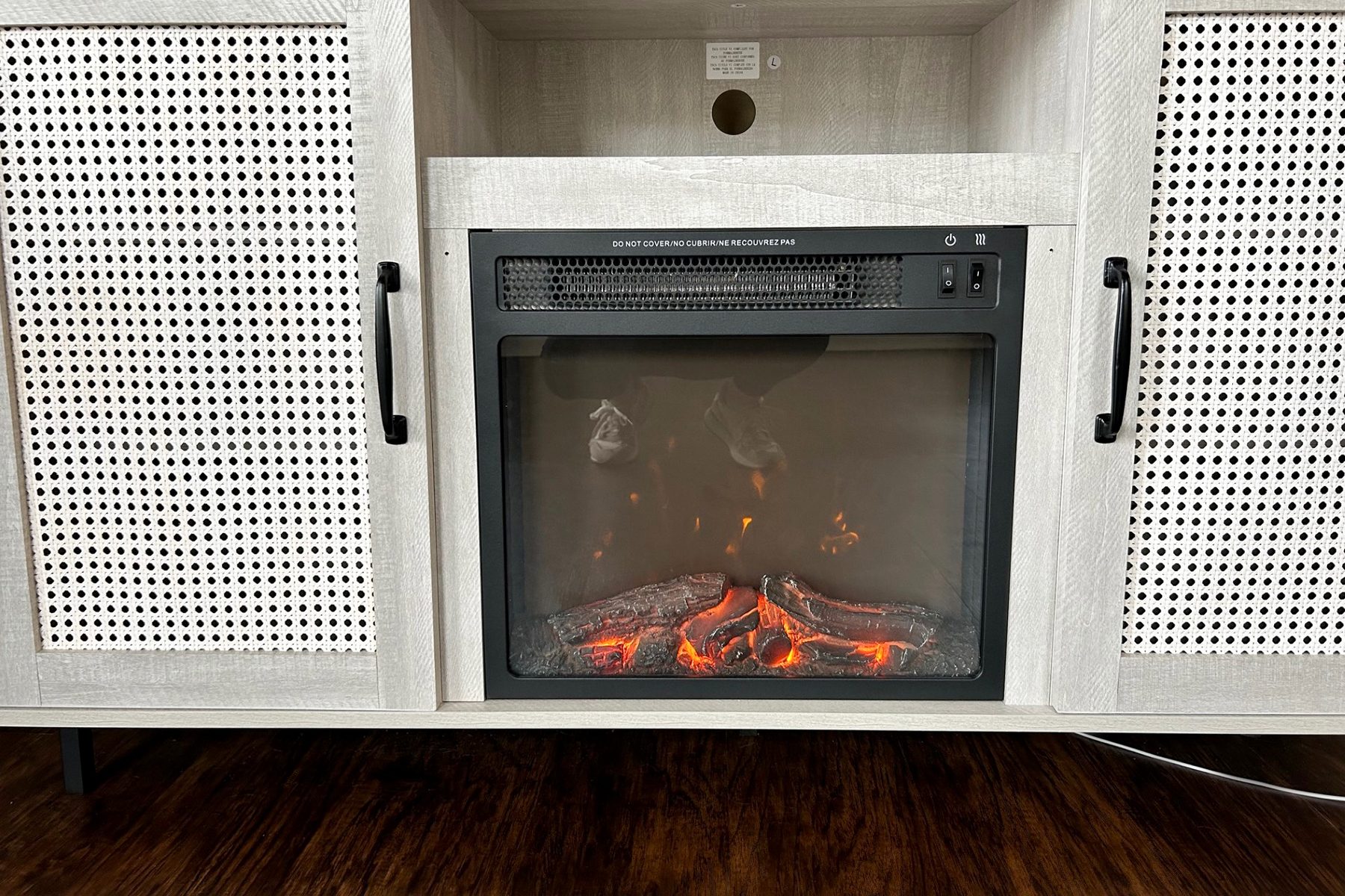 The 6 Best Electric Fireplaces, Tested By Shopping Experts Festivo Saw Cut Tv Stand With Electric Fireplace Ssedit 2