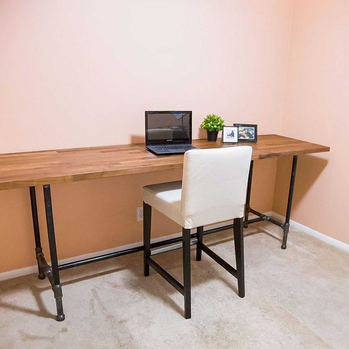 How To Build a Desk with Butcher Block and Pipes