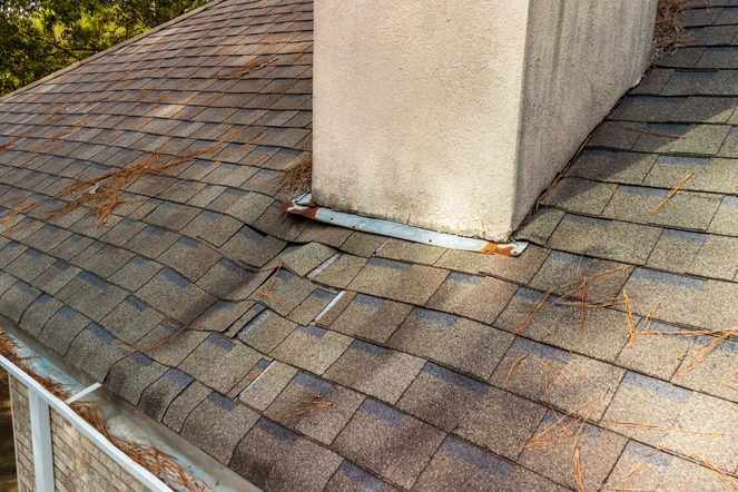 Roof damaged from water leak