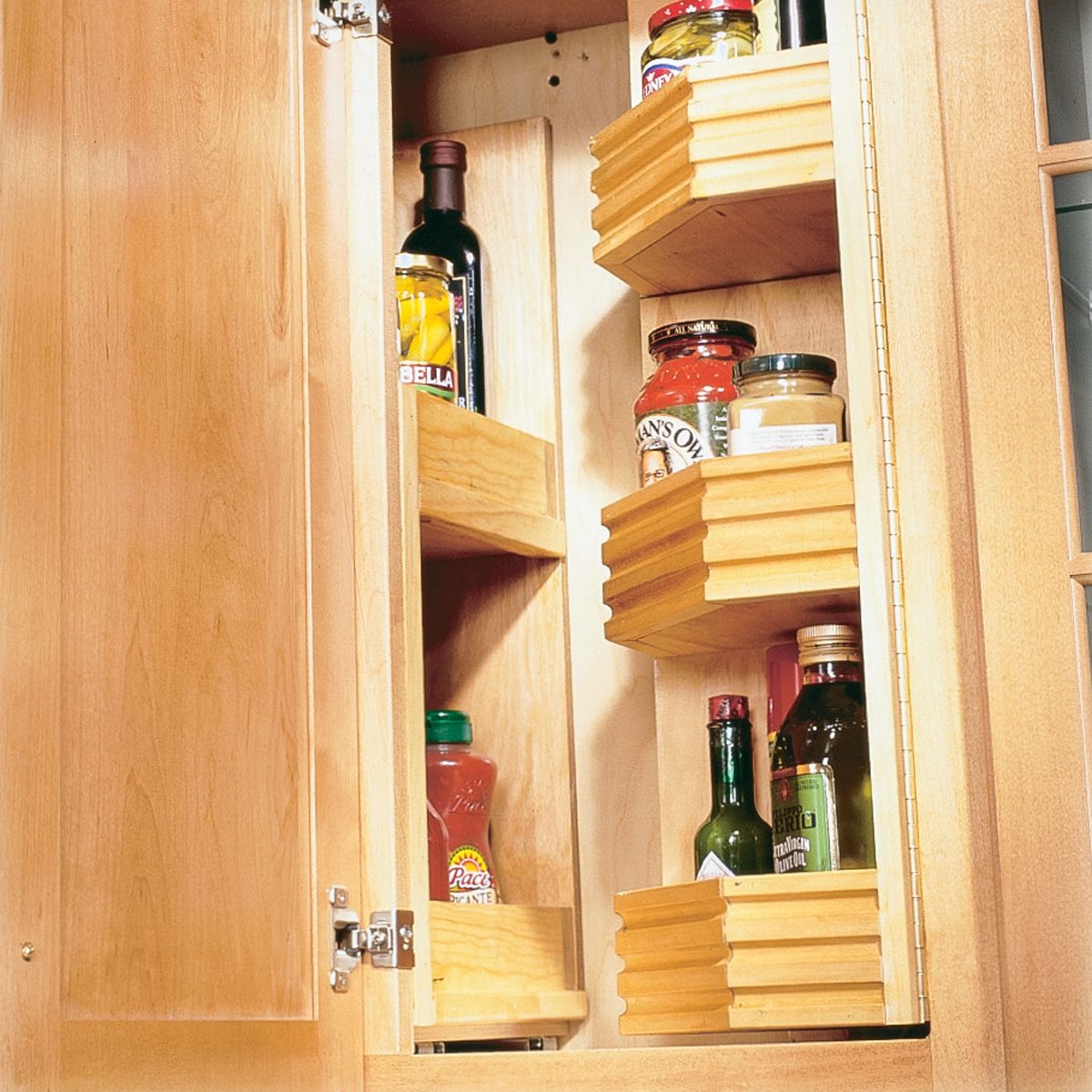 Blind-Corner Glide-Out and Swing-Out Shelves