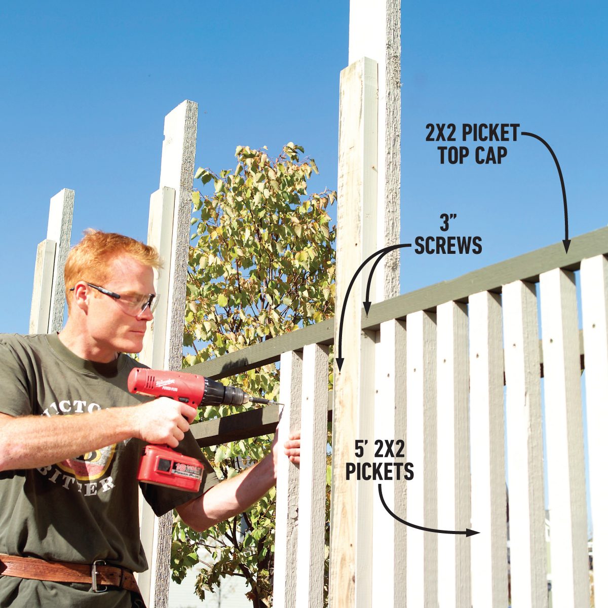 How To Build A Privacy Screen On Your Patio Attach the Pickets