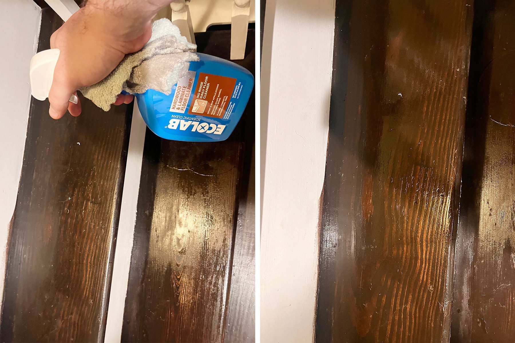 Hardwood And Laminate Floor Cleaner Before and after