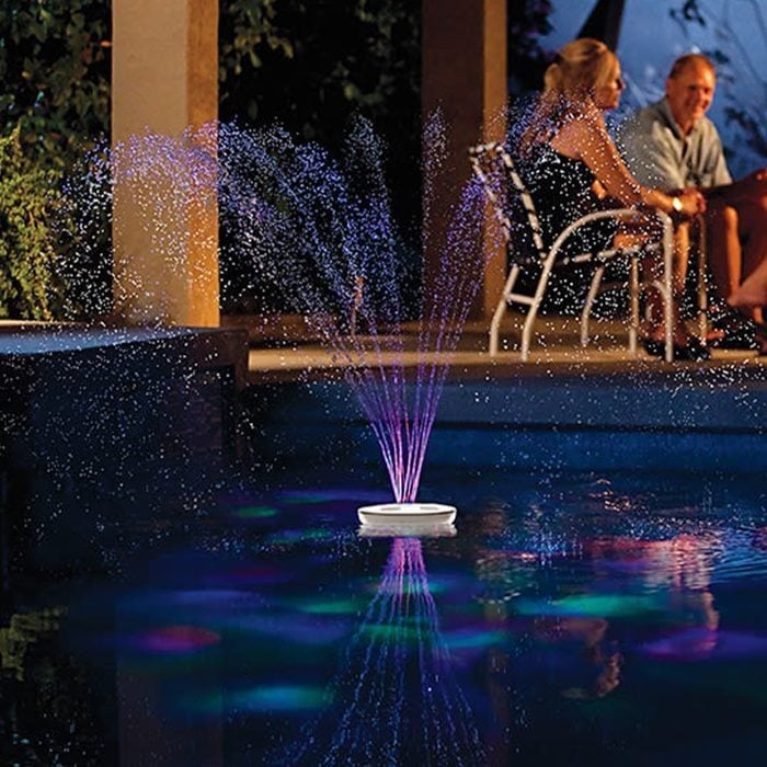 Rechargeable Pool Fountain With Light Ecomm Via Sharperimage.com 