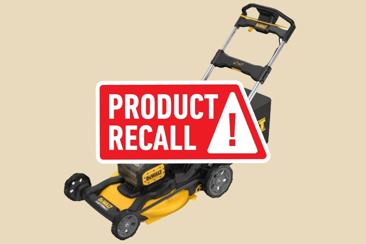 46,000 DeWALT Mowers Recalled for Laceration Risk — See If You’re Affected