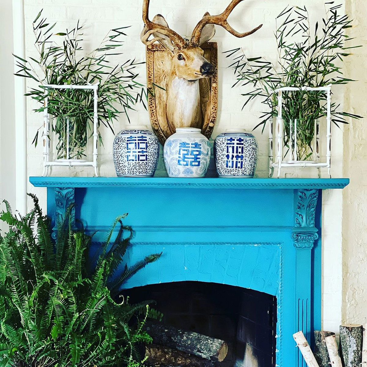 Painted Fireplace Mantel