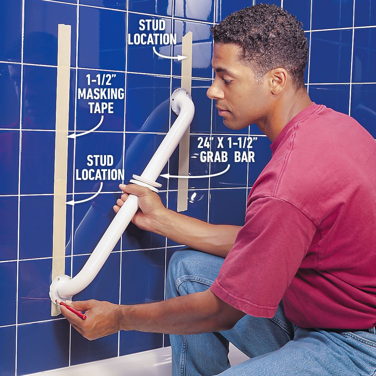 Shower Bar How To Install Bathroom Grab Bars 